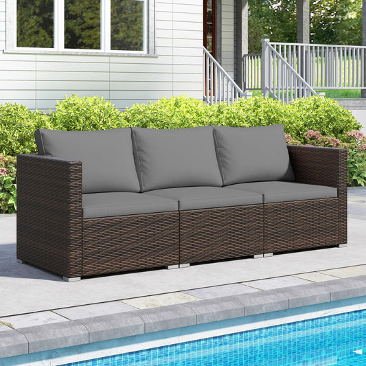 Tangkula 3 Pieces Patio Sectional Sofa Set with Soft Cushions - Product image 2