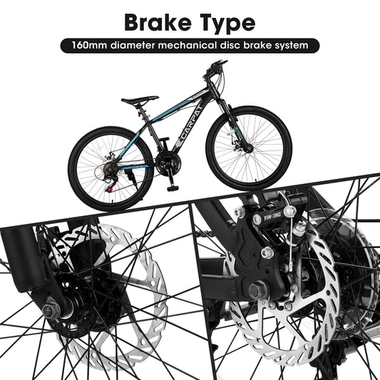 26" Mountain Bike, Aluminum Mountain Bike for Adult with Disc Brakes & Suspension - Product image 2