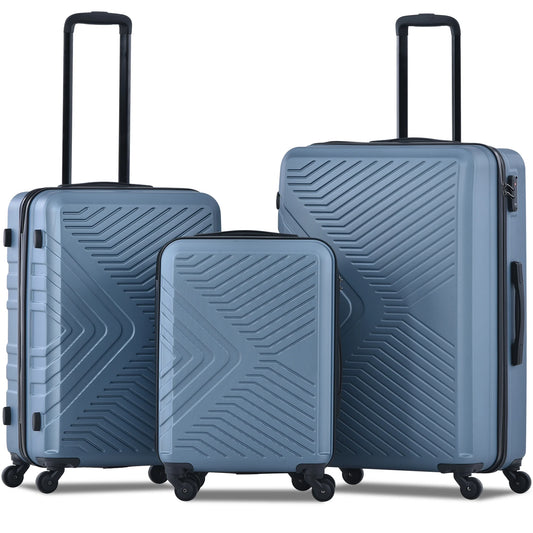 3 Piece Blue Luggage Travel Set, 20" 24" 28" Carry on Luggage with Spinner Wheels - Product image 2