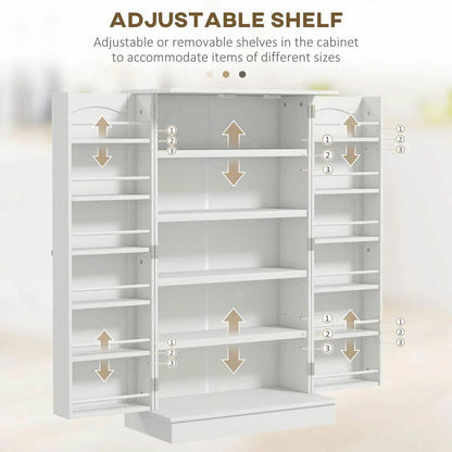 Spaco 17 - Tier Kitchen Small Pantry Cabinet with 2 Doors and 6 Adjustable Shelves, Cabinet Pantry - Product image 40