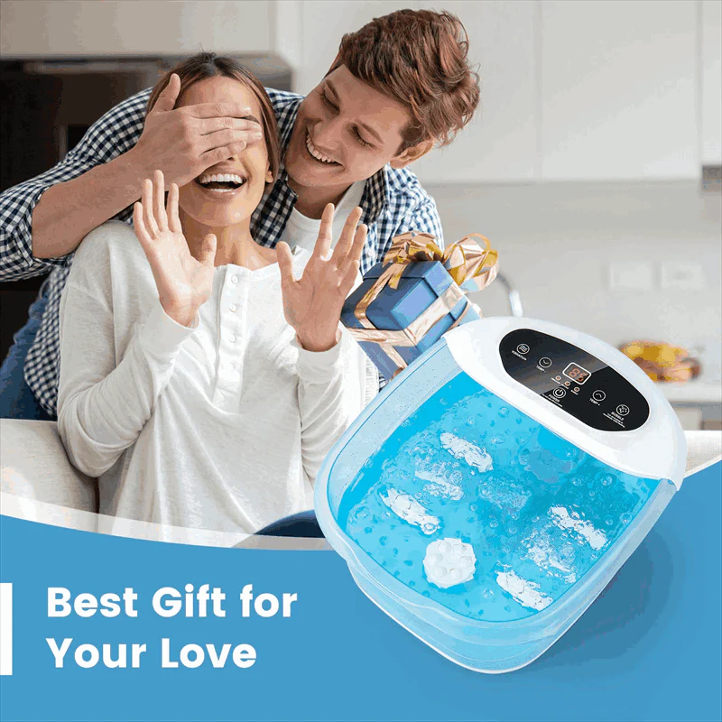 Foot Spa Bath Massager w/ Heat, Bubbles & Vibration Mode, Digital Temp Control, 12 Rollers, Pedicure Stone - Product image 8