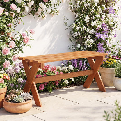 Tangkula Outdoor Wood Bench Backless Patio Dining Bench(1/2) - Product image 5
