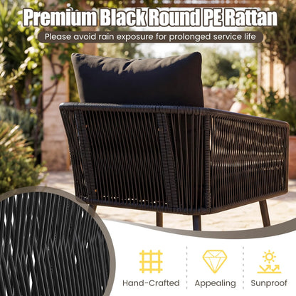 Tangkula 3 Pieces Patio Rattan Bistro Conversation Set - Product image 7