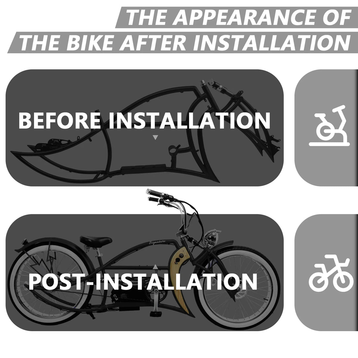 Tracer Signature Pro E - Bikes Frame with Fork, for 26" 3.0, 4.0 Fat Tire, Coaster Brake/Disc Brake - Product image 2