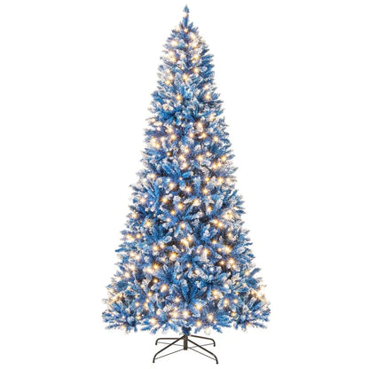 6/7/8/9 FT Pre-Lit Christmas Tree, Blue Hinged Xmas Tree with Frosted PVC Tips, Warm White LED Lights - Product image 3