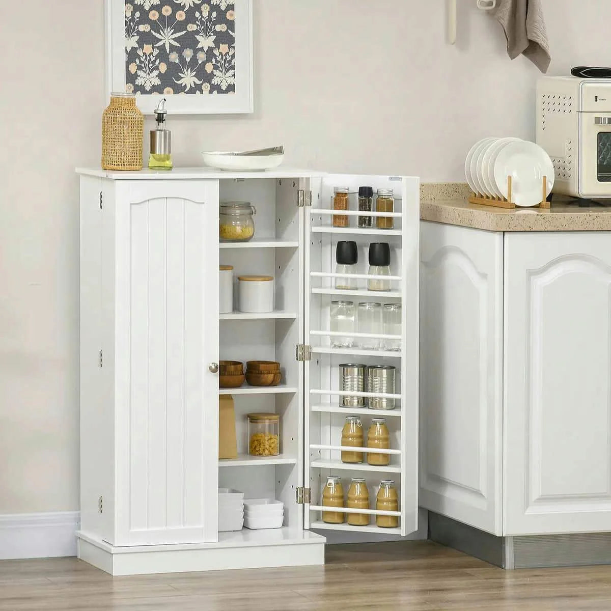 Spaco 17 - Tier Kitchen Small Pantry Cabinet with 2 Doors and 6 Adjustable Shelves, Cabinet Pantry - Product image 46