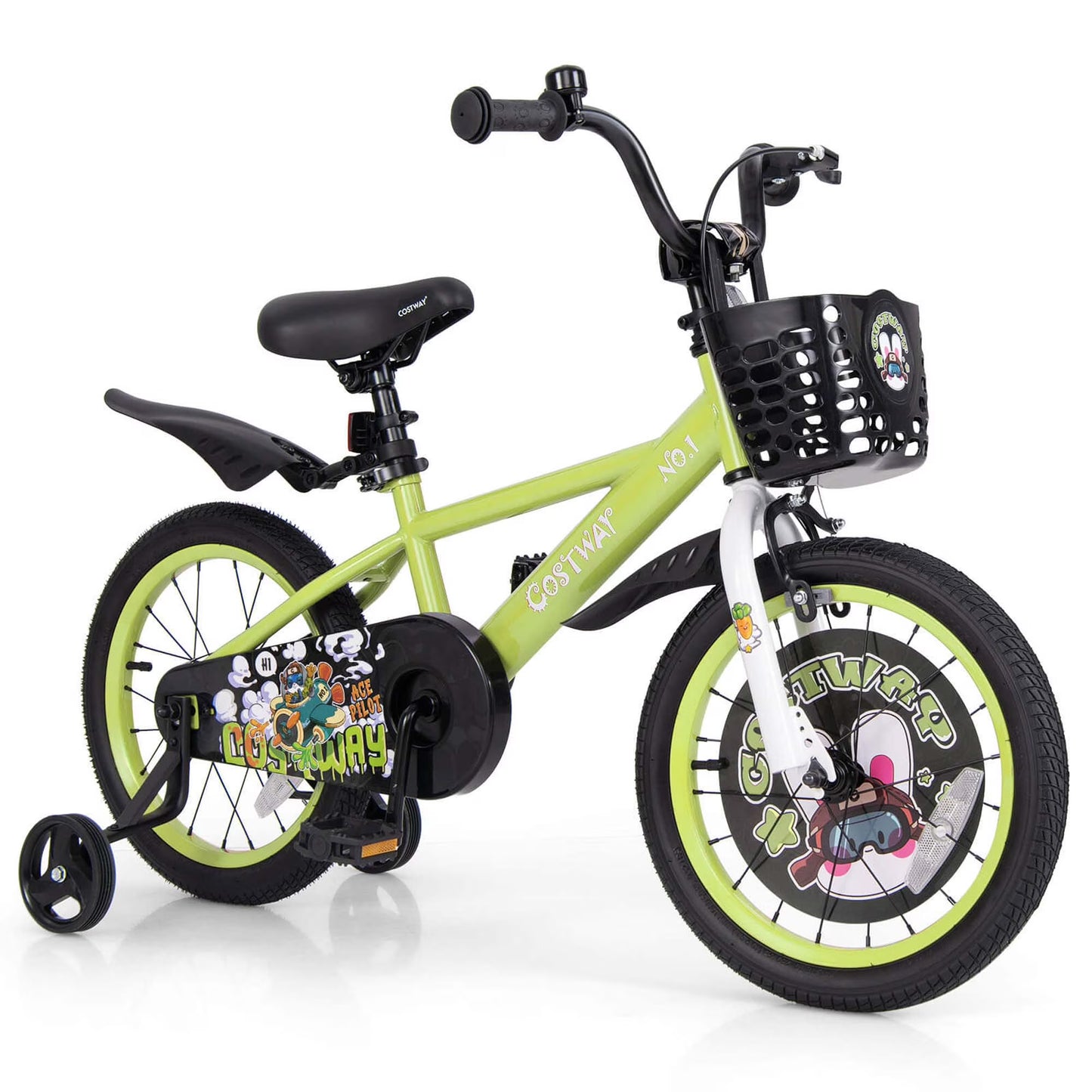 Costway 16" Kid'S Bike for 4 - 7 with Height - Adjustable Handlebar & Saddle Handbrake Blue - Product image 5