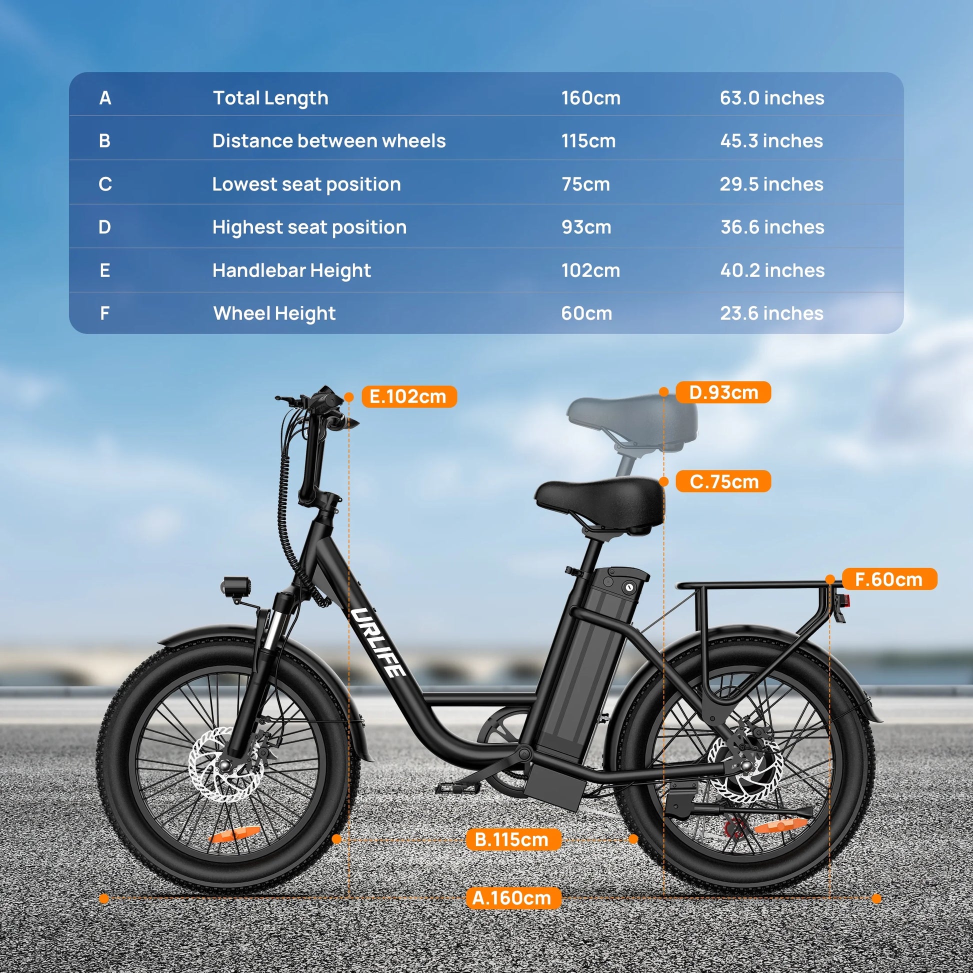 URLIFE 20" Electric Bike for Adults, 1000W Peak Motor, 48V 13AH Remobavle Battery, 7 - Product image 8