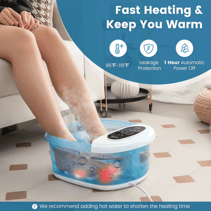Foot Spa Bath Massager w/ Heat, Bubbles & Vibration Mode, Digital Temp Control, 12 Rollers, Pedicure Stone - Product image 5