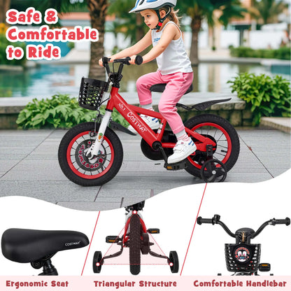 Costway 16" Kid'S Bike for 4 - 7 with Height - Adjustable Handlebar & Saddle Handbrake Blue - Product image 39