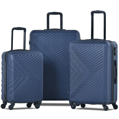 3 Piece Blue Luggage Travel Set, 20" 24" 28" Carry on Luggage with Spinner Wheels - Product image 25