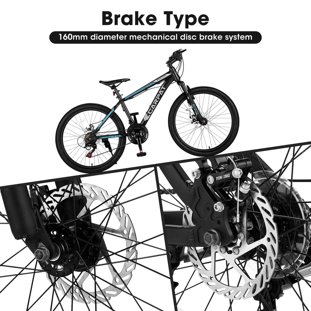 26" Mountain Bike, Aluminum Mountain Bike for Adult with Disc Brakes & Suspension - Product image 2