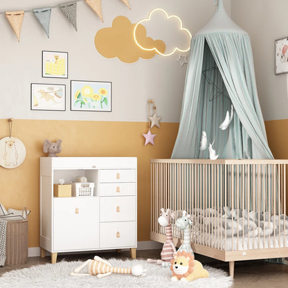 OXYLIFE 45" Baby Nursery Changing Table Dresser with 4 Drawers and Shelf for Nursery Room, White - Product image 68