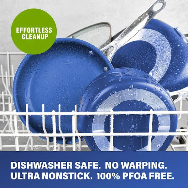 Classic Blue 20 - Piece Aluminum Ultra - Durable Non - Stick Diamond Infused Cookware and Bakeware Set - Product image 8