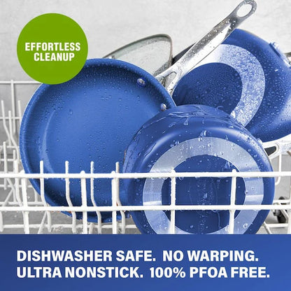 Classic Blue 20 - Piece Aluminum Ultra - Durable Non - Stick Diamond Infused Cookware and Bakeware Set - Product image 8