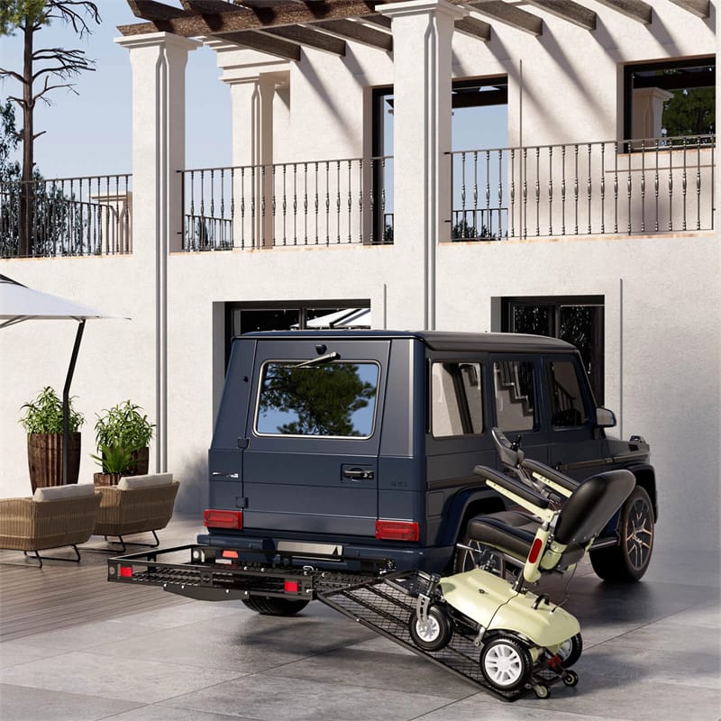 500 LBS Hitch Mount Cargo Carrier with Foldable Ramp, Heavy-Duty Mobility Scooter Wheelchair Carrier for - Product image 3