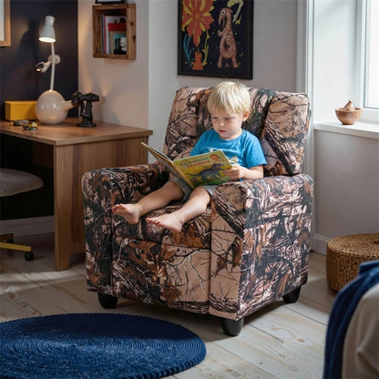 Kids Recliner Chair with Cup Holder & Side Pocket, Adjustable Toddler Lounge Sofa, Ergonomic Children Armchairs for Boys Girls Age 3+, 150lbs