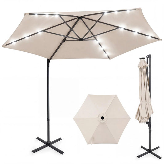Tangkula 10ft Patio Offset Cantilever Outdoor Umbrella with LED Lights - Product image 1