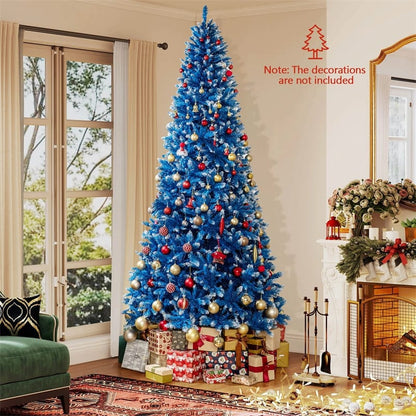 6/7/8/9 FT Pre-Lit Christmas Tree, Blue Hinged Xmas Tree with Frosted PVC Tips, Warm White LED Lights - Product image 43