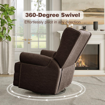 Royalcraft Swivel Nursery Glider Recliner, Comfy Upholstered Glider Chair with Lumbar Pillow and Footrest - Product image 32