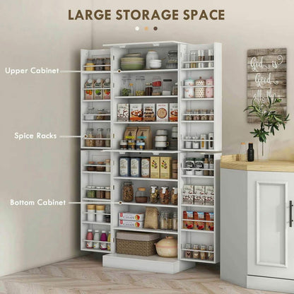 Spaco 17 - Tier Kitchen Small Pantry Cabinet with 2 Doors and 6 Adjustable Shelves, Cabinet Pantry - Product image 56