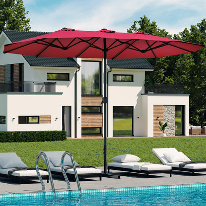 AECOJOY 15x9ft Double-Sided Patio Umbrella, Red - Product image 2
