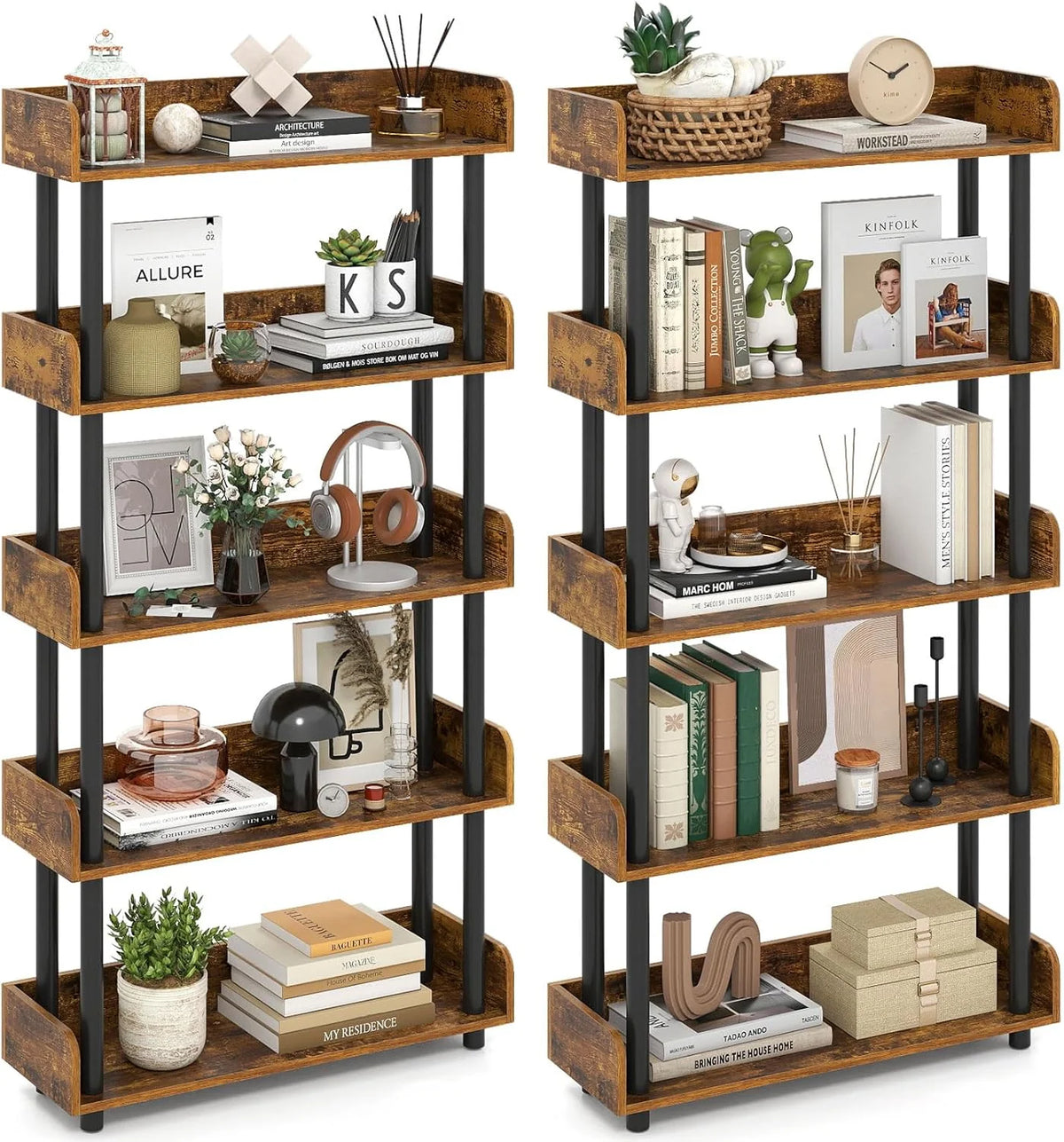 Tangkula 5-Tier Open Bookcase with Industrial Storage Unit - Product image 10