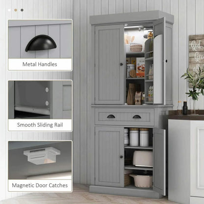 Spaco 17 - Tier Kitchen Small Pantry Cabinet with 2 Doors and 6 Adjustable Shelves, Cabinet Pantry - Product image 28