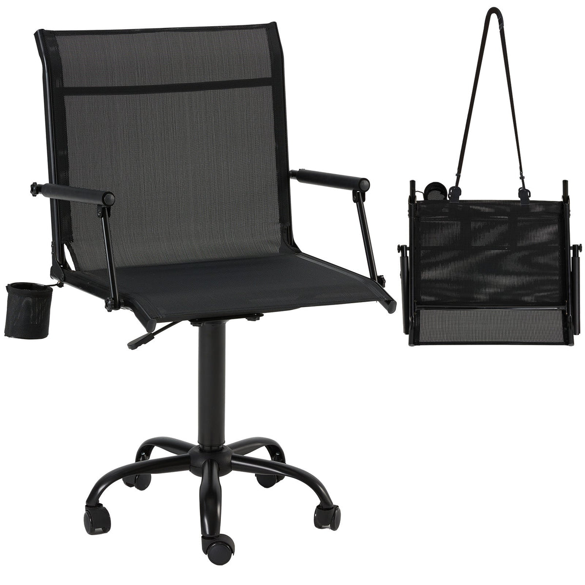 AECOJOY Hunting Swivel Chair, Adjustable Height, Foldable Backrest, Sturdy Frame for Long Hunts - Product image 1