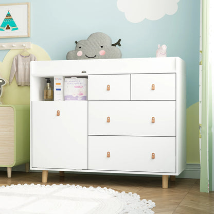OXYLIFE 45" Baby Nursery Changing Table Dresser with 4 Drawers and Shelf for Nursery Room, White - Product image 20