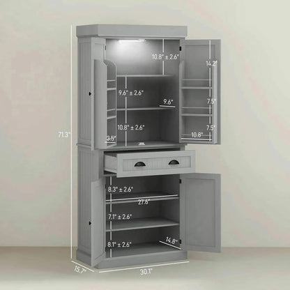 Spaco 17 - Tier Kitchen Small Pantry Cabinet with 2 Doors and 6 Adjustable Shelves, Cabinet Pantry - Product image 38