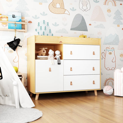 OXYLIFE 45" Baby Nursery Changing Table Dresser with 4 Drawers and Shelf for Nursery Room, White - Product image 19