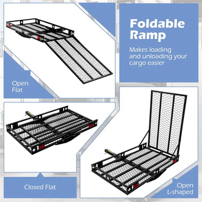 500 LBS Hitch Mount Cargo Carrier with Foldable Ramp, Heavy-Duty Mobility Scooter Wheelchair Carrier for - Product image 10
