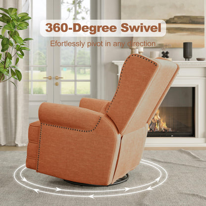 Royalcraft Swivel Nursery Glider Recliner, Comfy Upholstered Glider Chair with Lumbar Pillow and Footrest - Product image 24