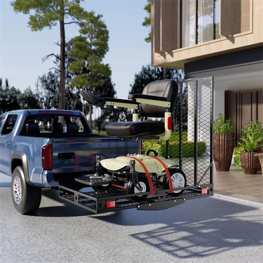 500 LBS Hitch Mount Cargo Carrier with Foldable Ramp, Heavy-Duty Mobility Scooter Wheelchair Carrier for - Product image 2
