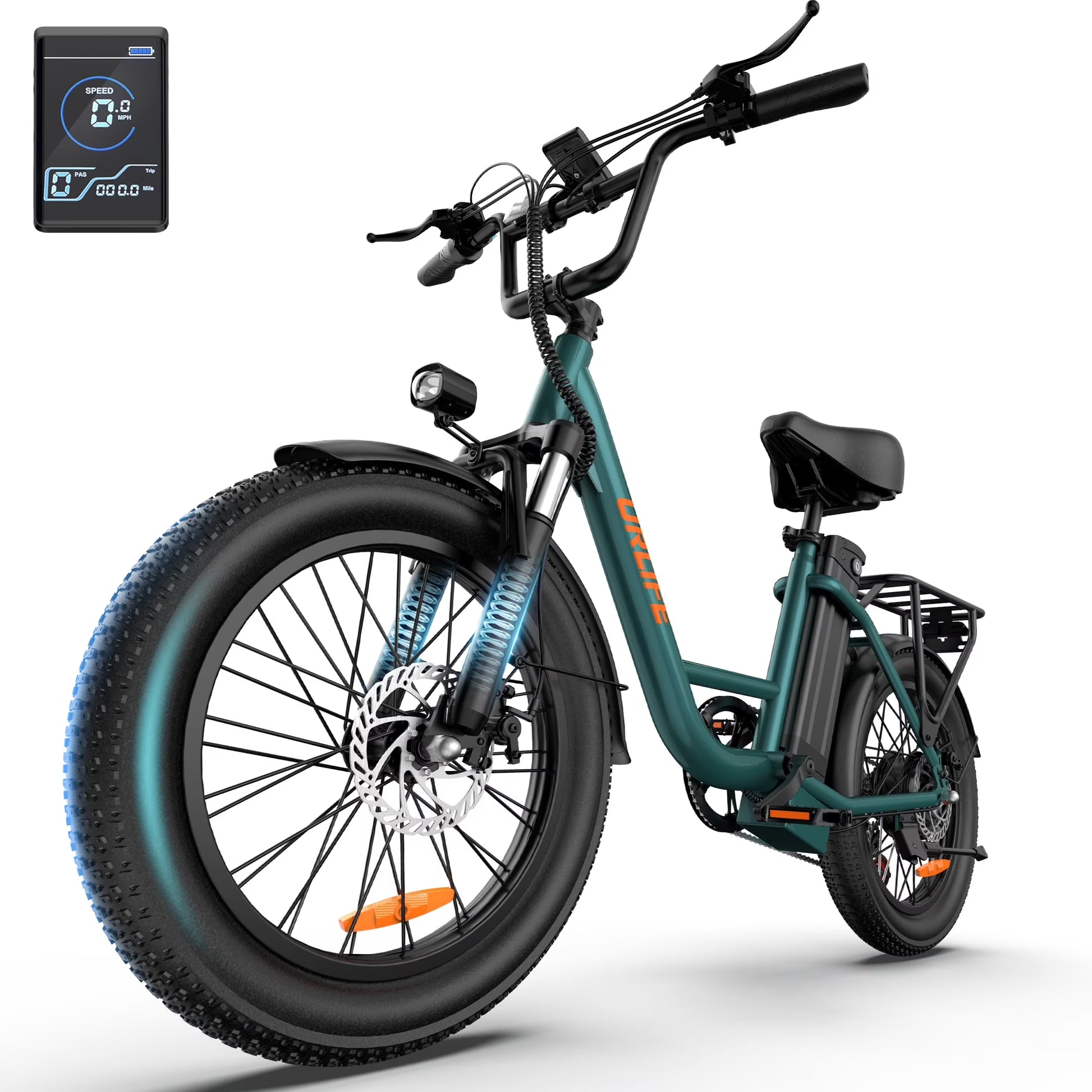 URLIFE 20" Electric Bike for Adults, 1000W Peak Motor, 48V 13AH Remobavle Battery, 7 - Product image 3