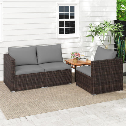 Tangkula 3 Pieces Patio Sectional Sofa Set with Soft Cushions - Product image 6