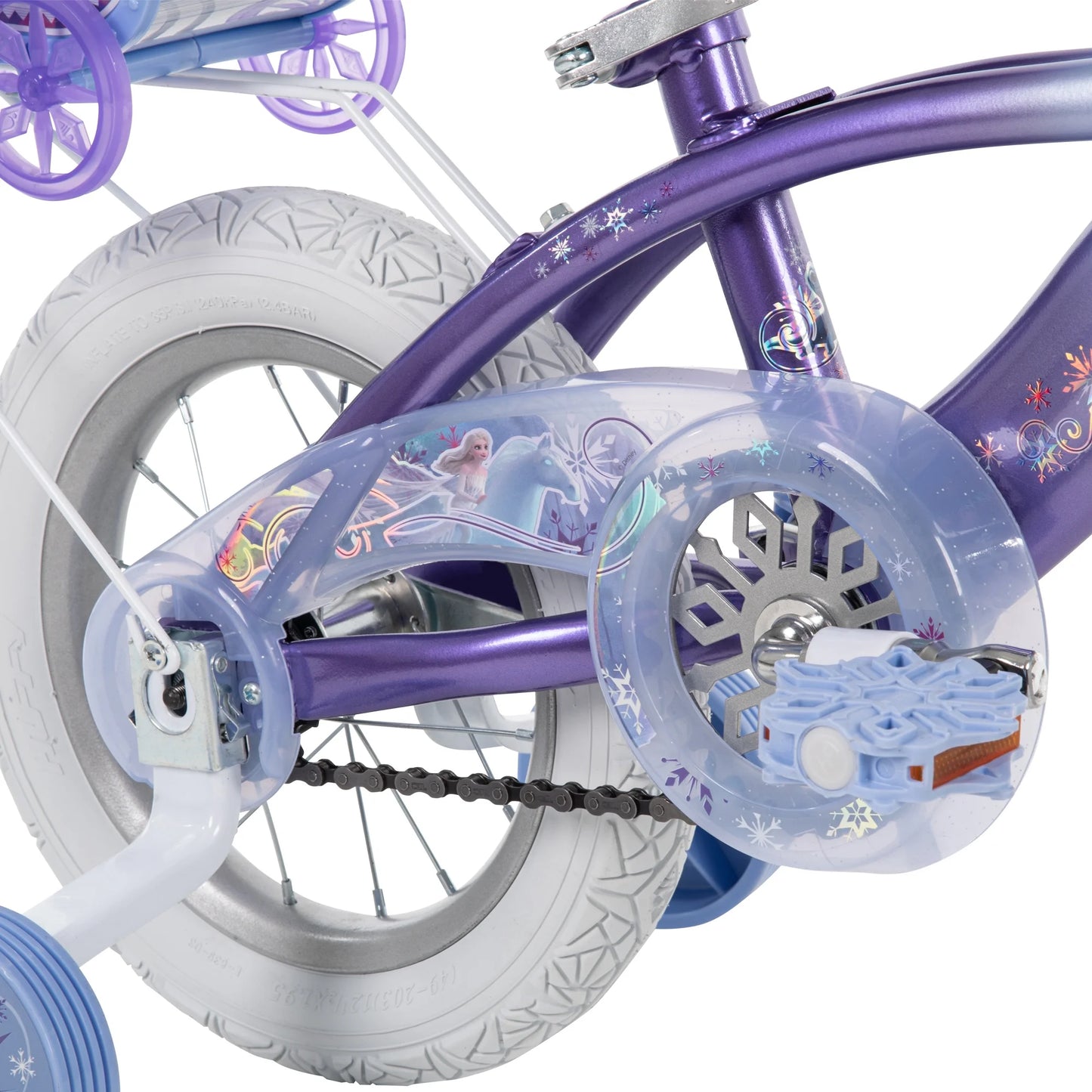 Frozen Bike with Doll Carrier Sleigh for Girl'S, 12 In., White and Purple by Huffy - Product image 11