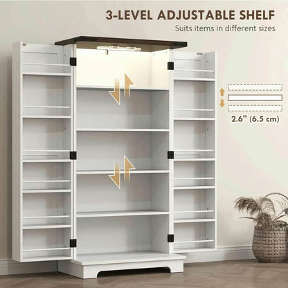 Spaco 17 - Tier Kitchen Small Pantry Cabinet with 2 Doors and 6 Adjustable Shelves, Cabinet Pantry - Product image 21