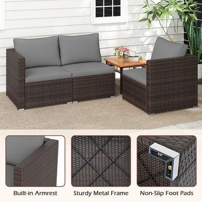 Tangkula 3 Pieces Patio Sectional Sofa Set with Soft Cushions - Product image 7