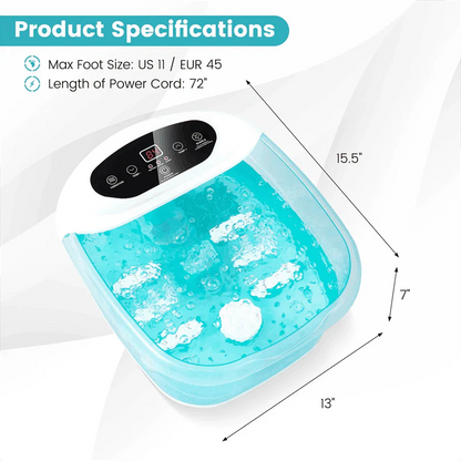 Foot Spa Bath Massager w/ Heat, Bubbles & Vibration Mode, Digital Temp Control, 12 Rollers - Product image 13