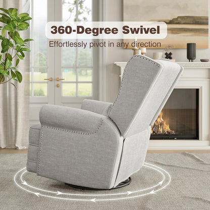 Royalcraft Swivel Nursery Glider Recliner, Comfy Upholstered Glider Chair with Lumbar Pillow and Footrest - Product image 39