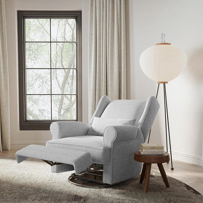 Royalcraft Swivel Nursery Glider Recliner, Comfy Upholstered Glider Chair with Lumbar Pillow and Footrest - Product image 37