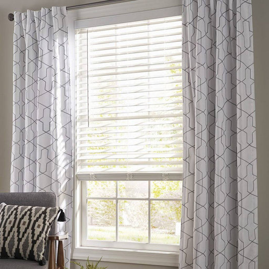 Better Homes & Gardens 2-Inch Cordless Faux Wood Horizontal Window Blinds, White, 27x48, Size - Product image 1