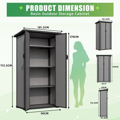 AECOJOY Tall Resin Outdoor Storage Cabinet Waterproof with Adjustable Shelves - Product image 12