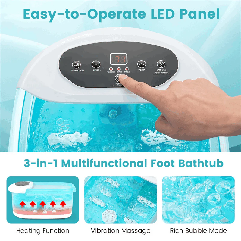 Foot Spa Bath Massager w/ Heat, Bubbles & Vibration Mode, Digital Temp Control, 12 Rollers - Product image 15