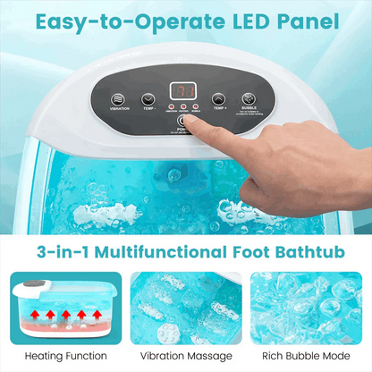 Foot Spa Bath Massager w/ Heat, Bubbles & Vibration Mode, Digital Temp Control, 12 Rollers - Product image 15