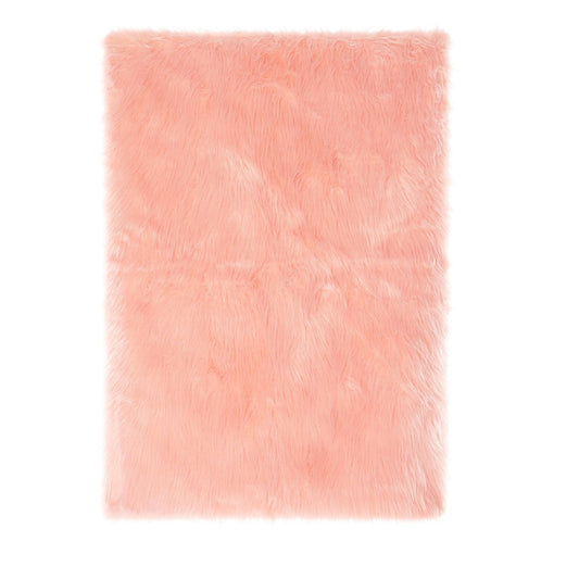 Mainstays Faux Fur Rug Non-Skid Fluffy Floor Rug - Blush - 30X46 in - Product image 1