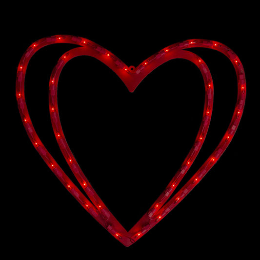 Northlight 17" Pre-Lit Scarlet Red Double Heart Valentine's Day Window Silhouette Decoration - Product image 1