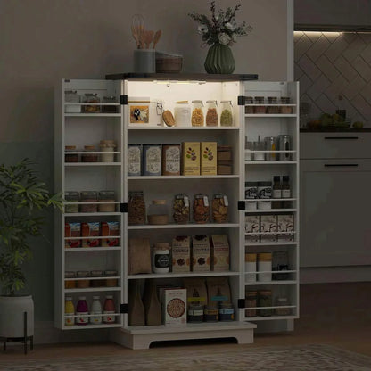 Spaco 17 - Tier Kitchen Small Pantry Cabinet with 2 Doors and 6 Adjustable Shelves, Cabinet Pantry - Product image 23
